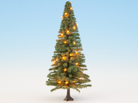 0,H0 Beleuchteter Weihnachtsbaum, gr&amp;#252;n, mit 30 LEDs, 12 cm hoch