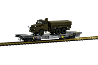 H0 SBB PzTrsp-Wagen mit Henschel LKW HS 3-14 Rotzler