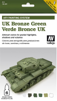 Farb-Set, UK Bronzegr&#252;n, 6 x