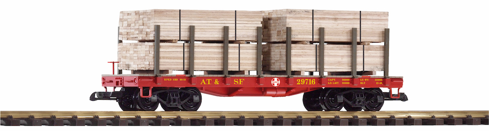 G SF 4-achsiger Rungenwagen G mit Holzladung