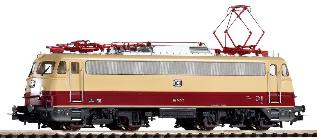 H0 DB E-Lok BR112 Bügelfalte rot/beige AC-PluX22.