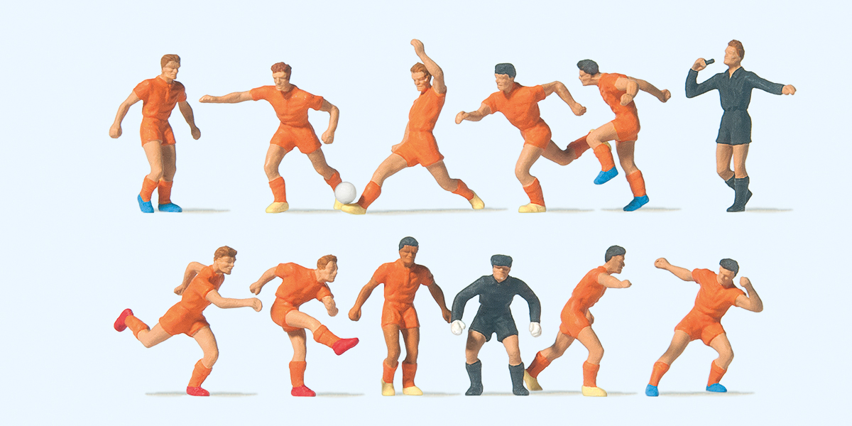 1:87  Fu&#223;ballmannschaft, orange Trikots und Hosen