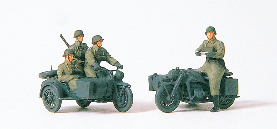 1:87  Kradschützen aufgesessen u. Motorrad DR 1939-45