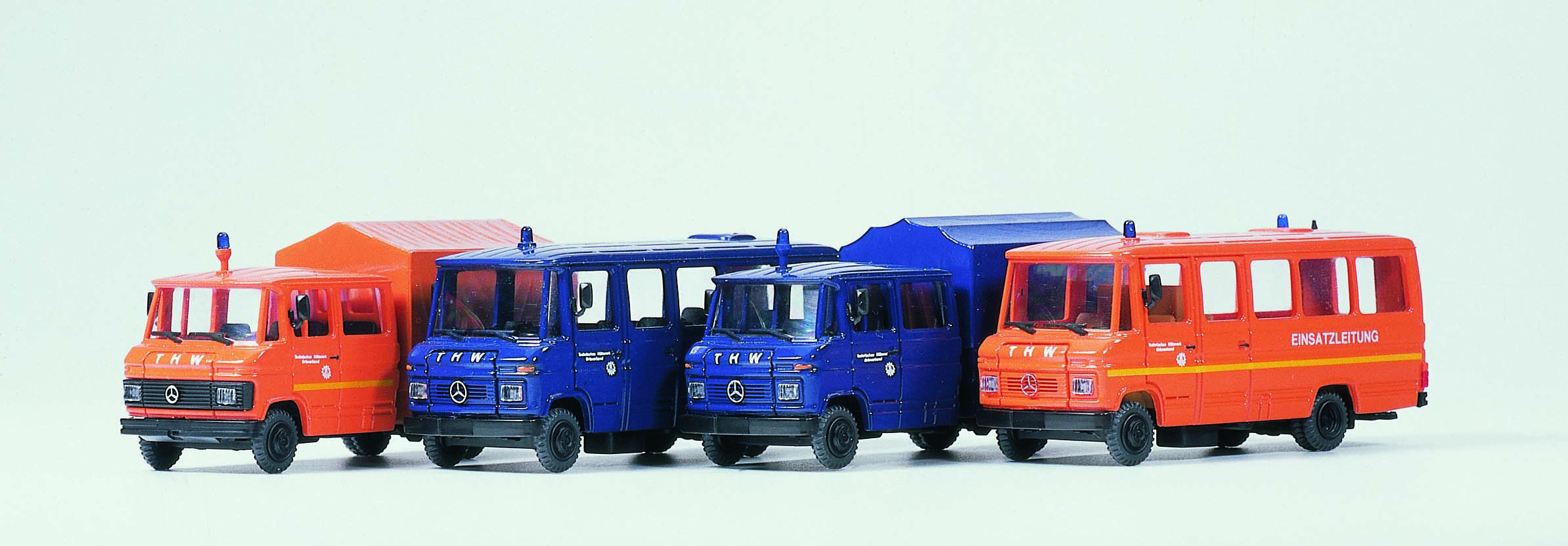 1:87  4 verschiedene THW-Fahrzeuge MB 508
