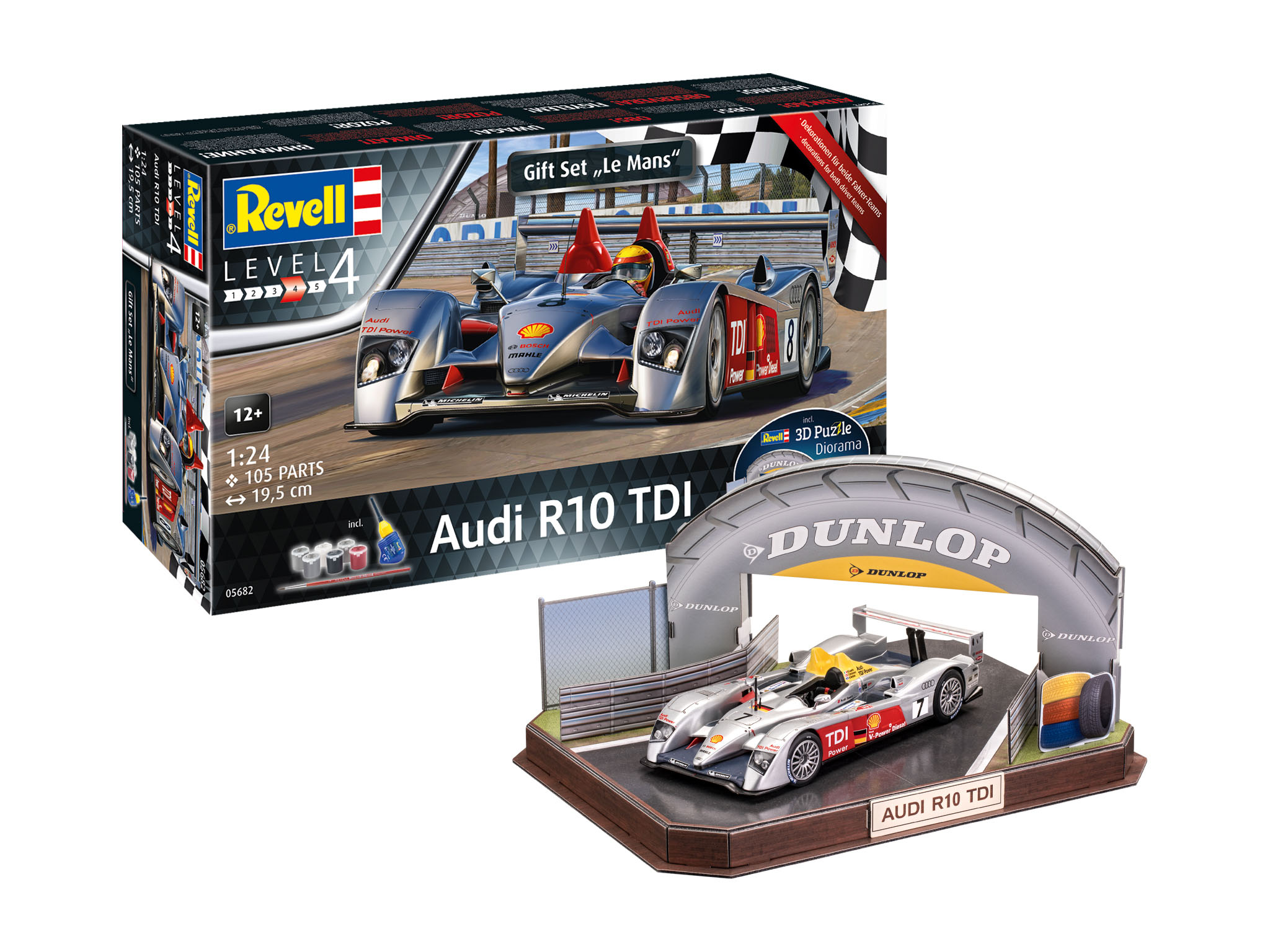 1/24 Gift Set Audi R10 TDI Le Mans + 3D Puzzle Diorama