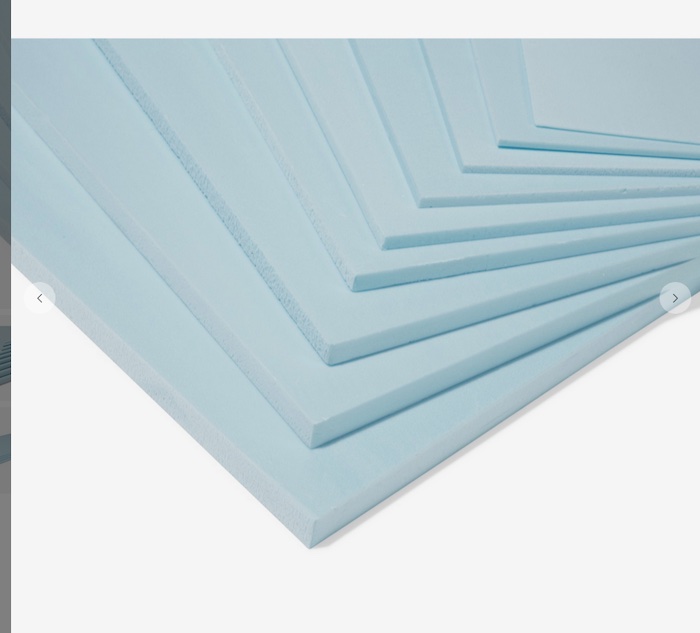 1 mm Styrofoam hellblau, beschnitten 1,0 x 295 x 313mm beschnitten