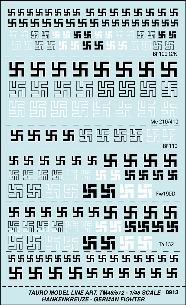1/48 Hakenkreuze /Swastika German Figthers