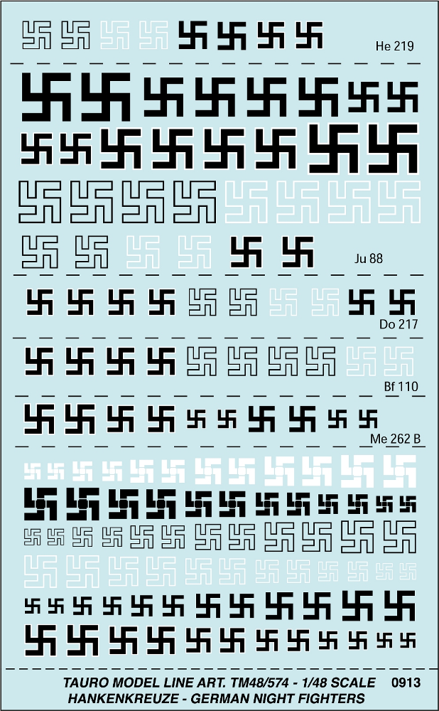 1/48 Hakenkreuze /Swastika German Night Figthers