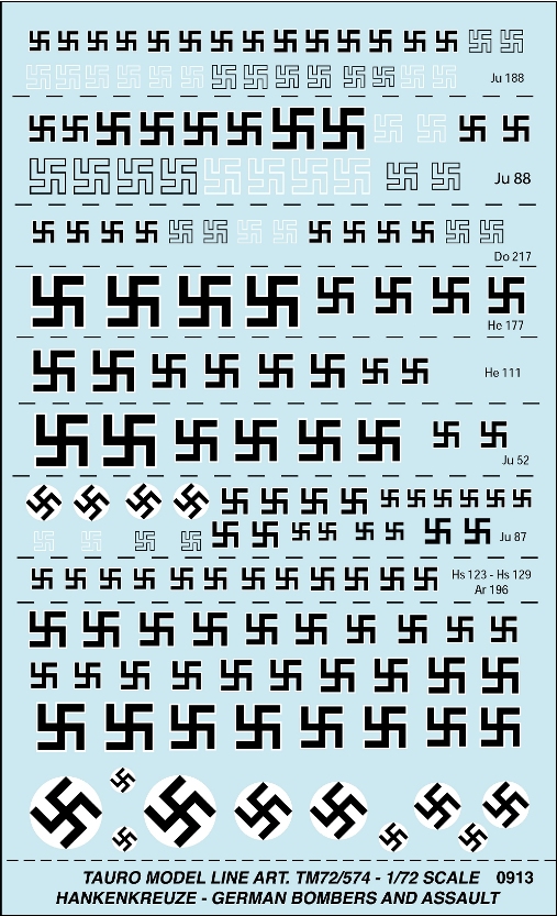 1/72 Hakenkreuze  Swastikas German Bombers and Assault