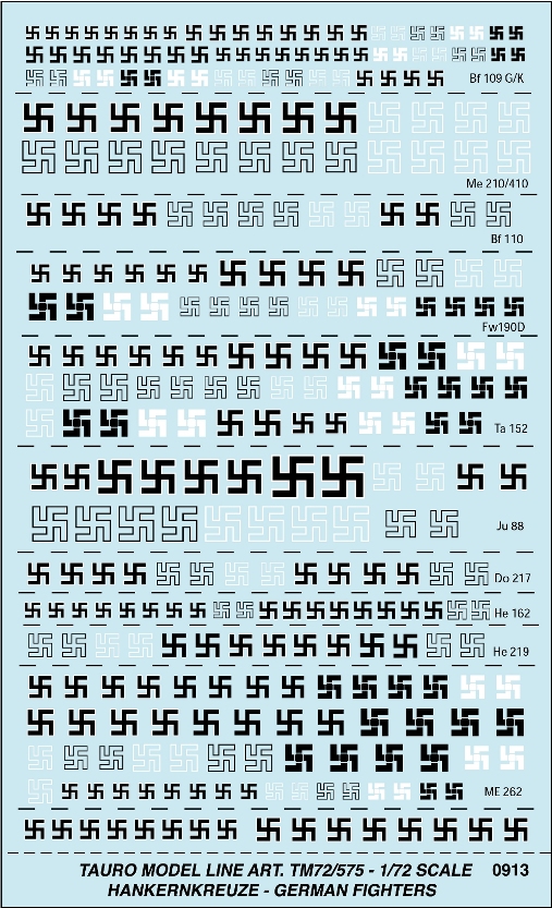 1/72 Hakenkreuze /Swastika German Figthers