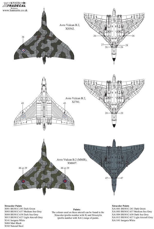 1/72 Avro Vulcan Collection Decal