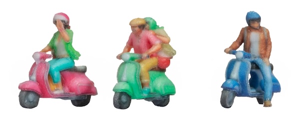 N Motorrollerfahrer 3D Farbdruc